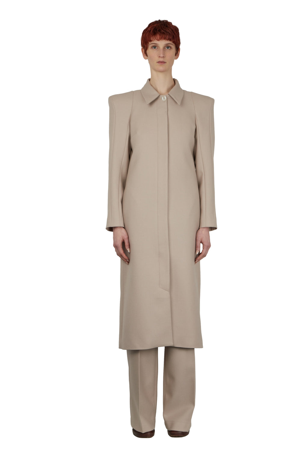 MANTEAU LONG ÉPAULES LARGES