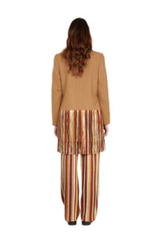 Double-breasted blazer with fringes