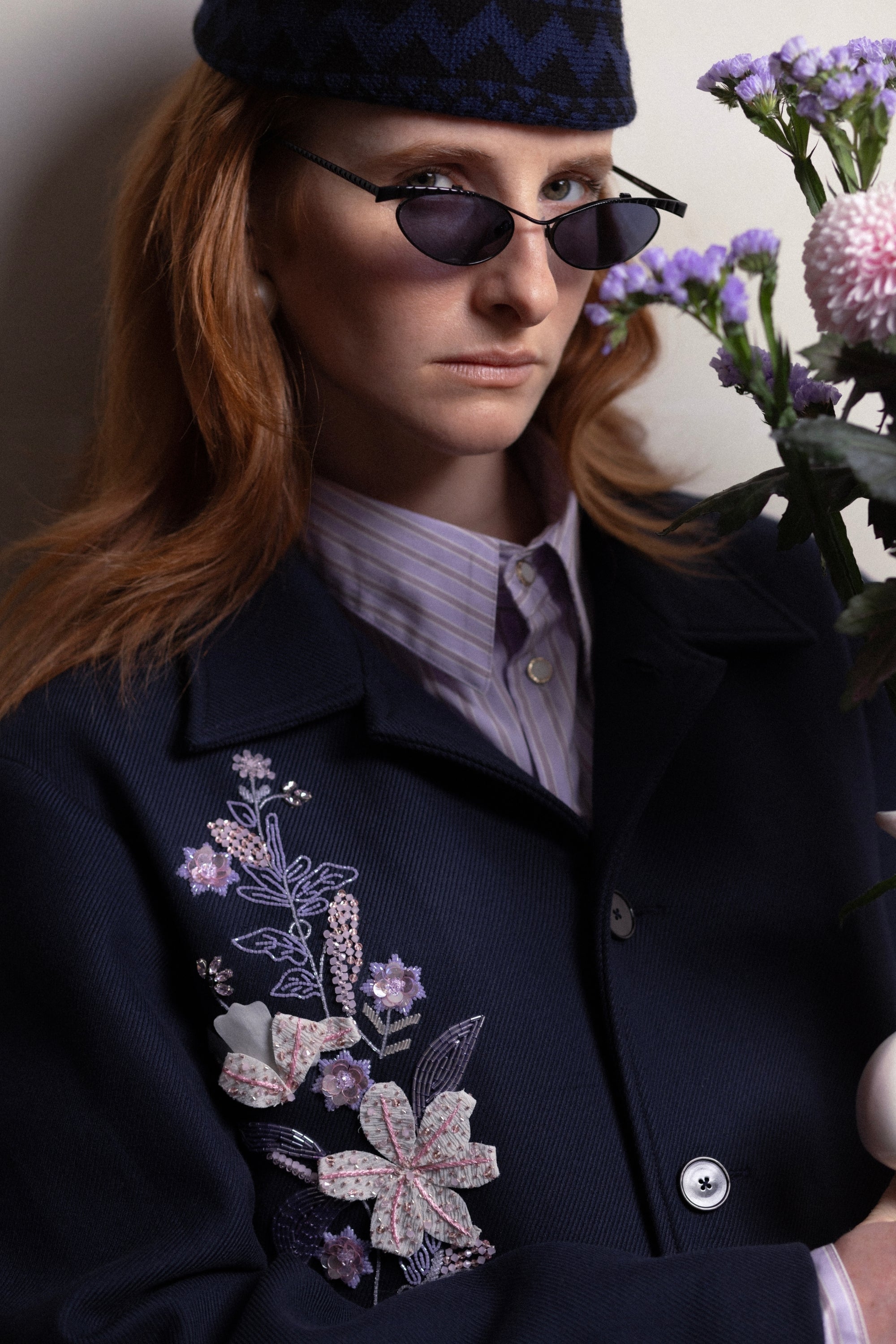 veste worker brodée, details