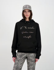 Rhinestones Hoodie "F**k cool give me craft"