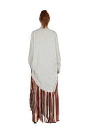 Maxi frayed shirt-dress