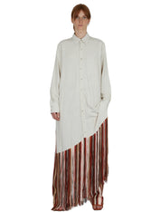 Maxi frayed shirt-dress