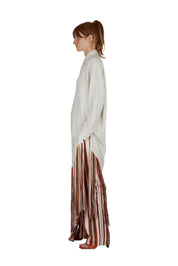 Maxi frayed shirt-dress