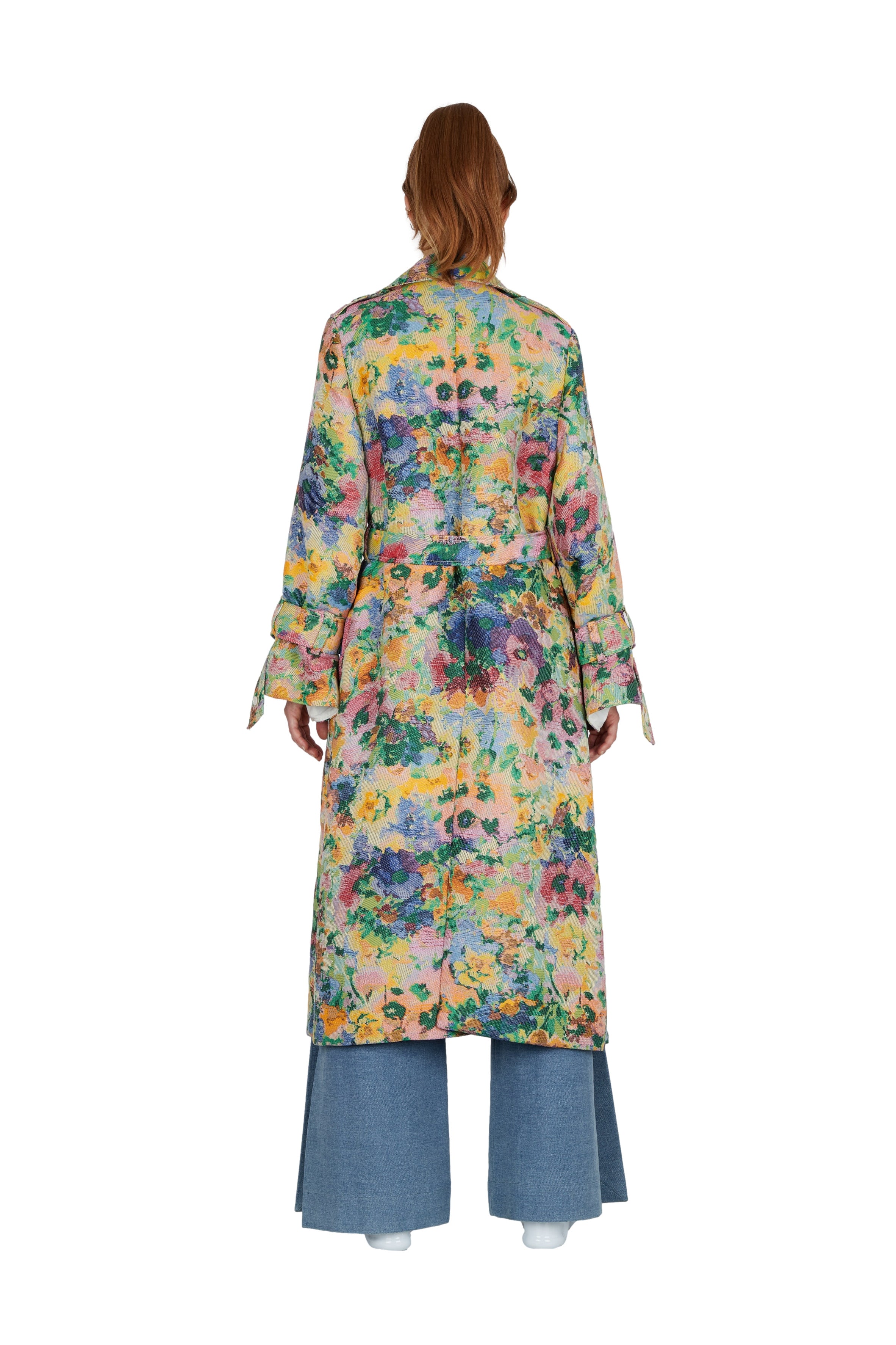 Jacquard trench coat