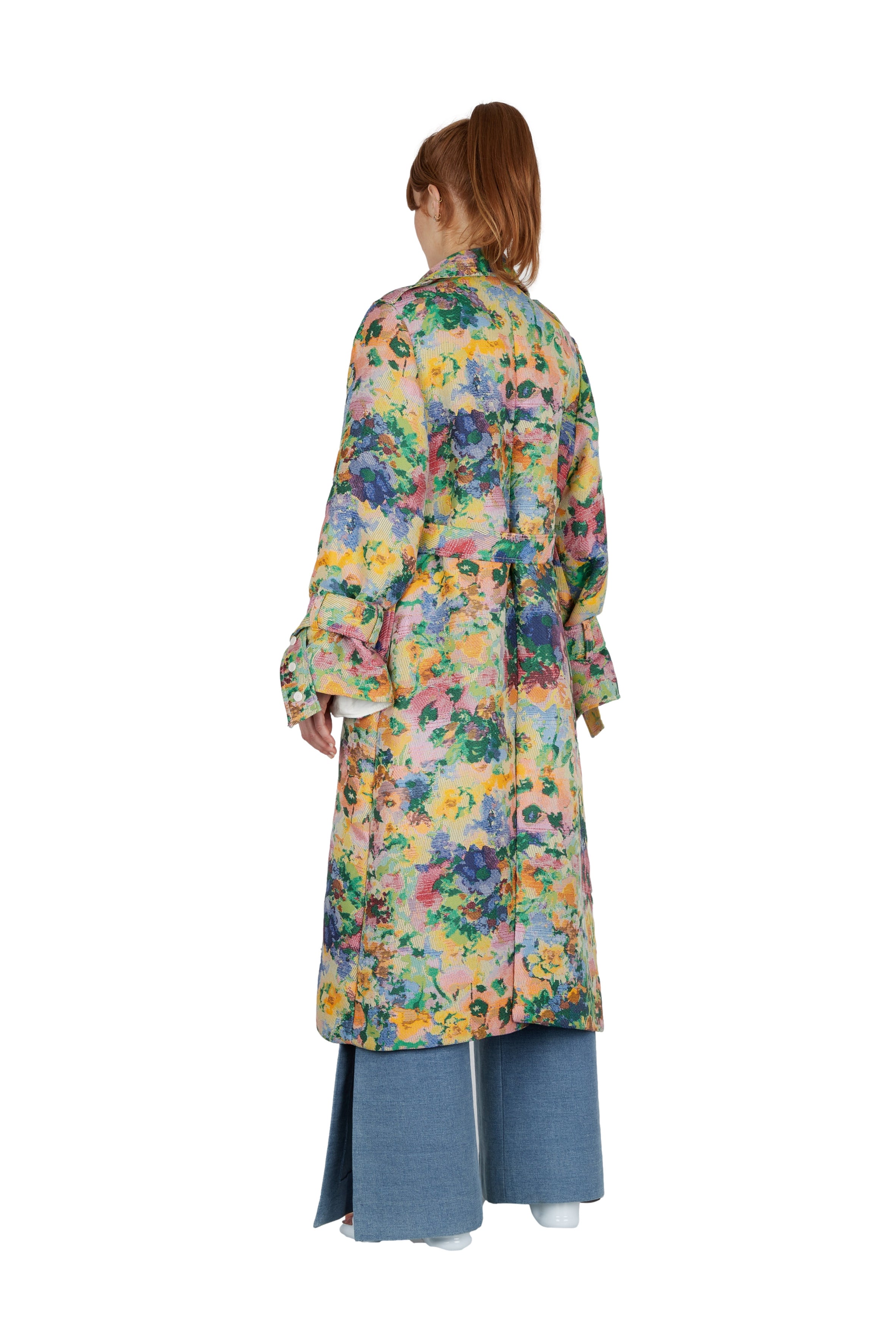 Jacquard trench coat
