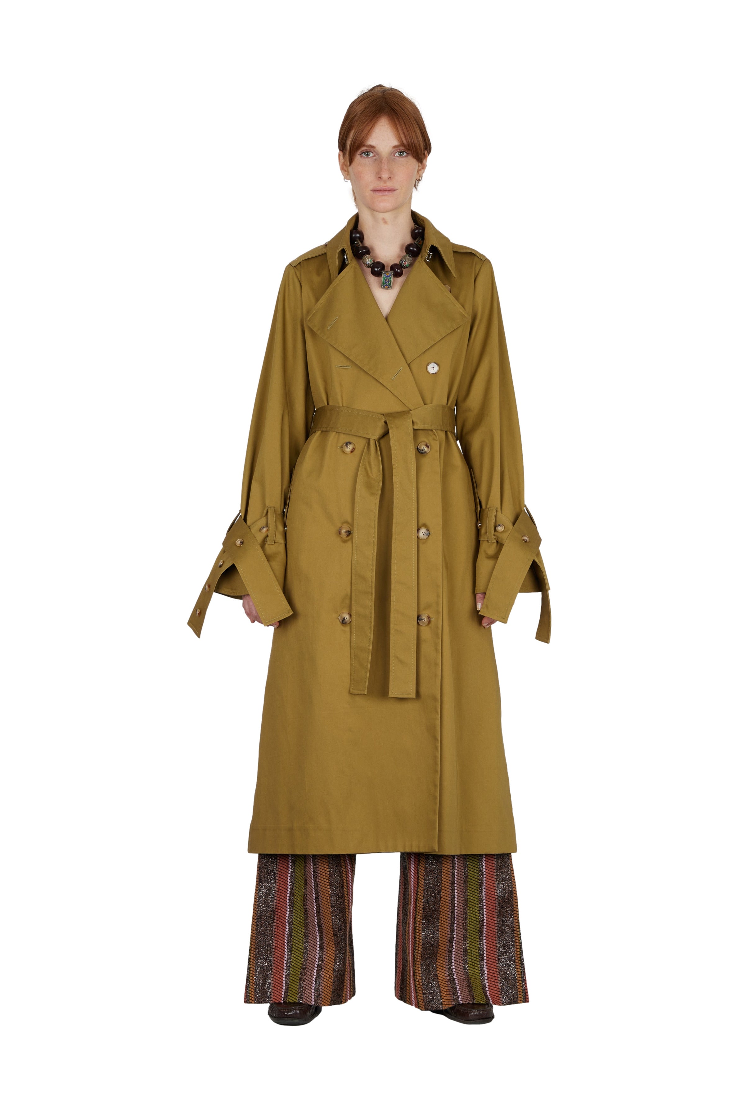 Belted trench coat