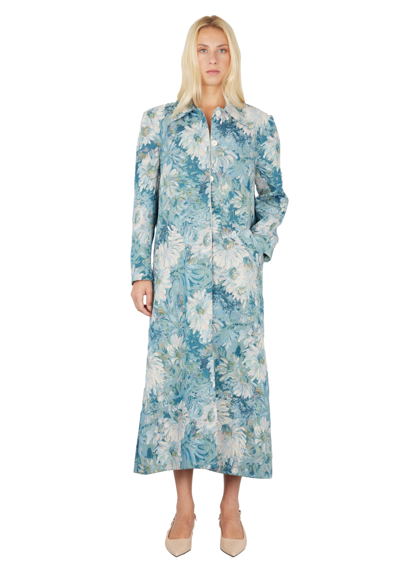 Jacquard long coat