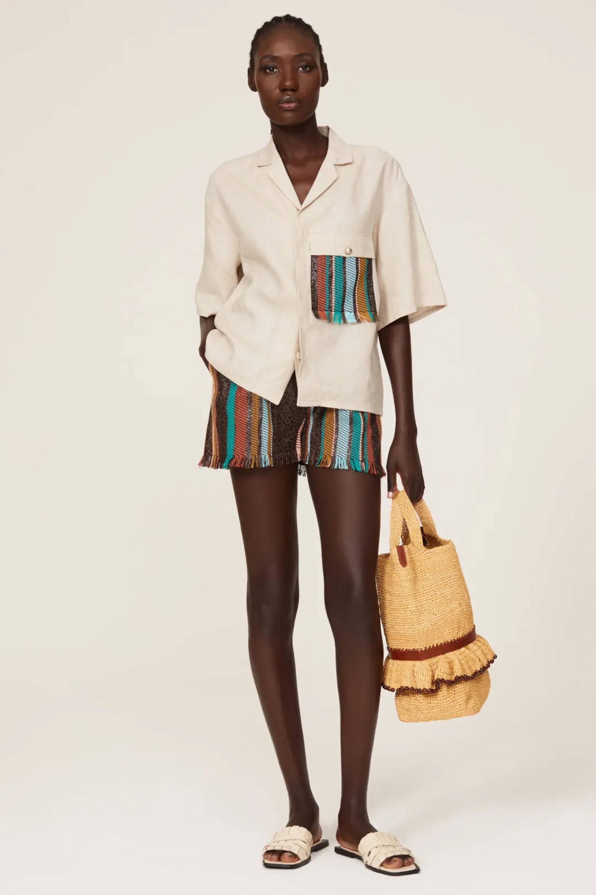SHORT À RAYURES