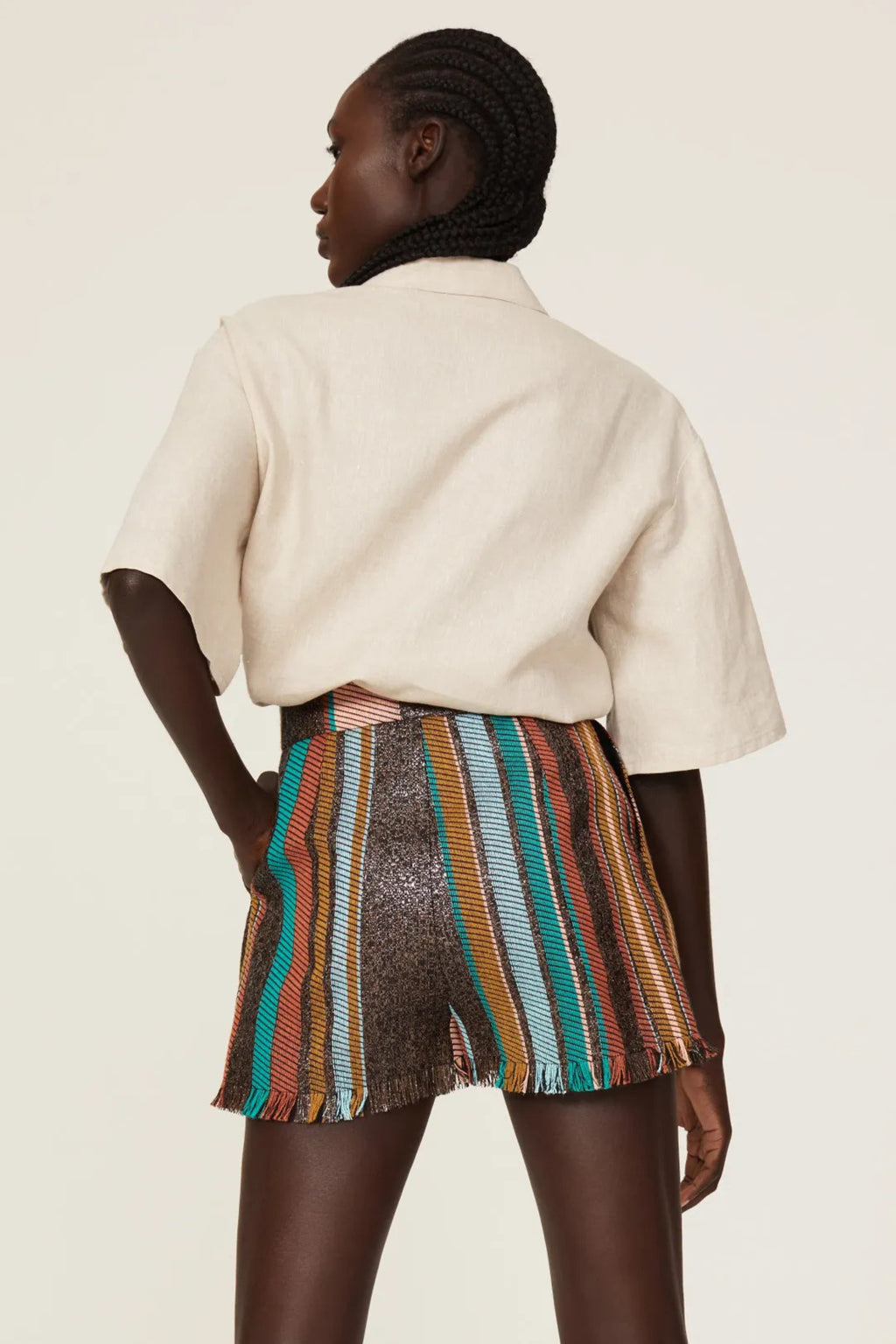 SHORT À RAYURES