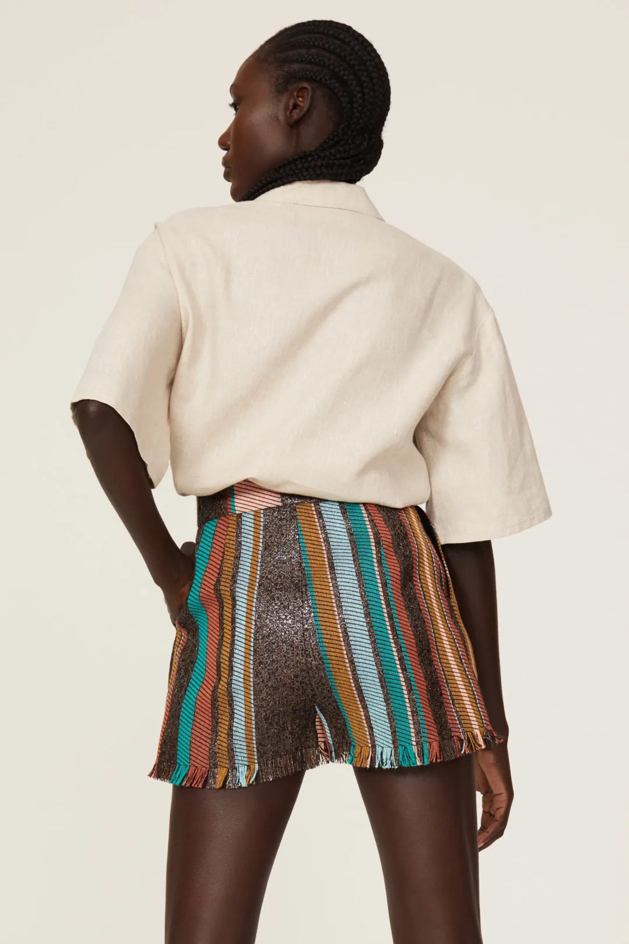 SHORT À RAYURES