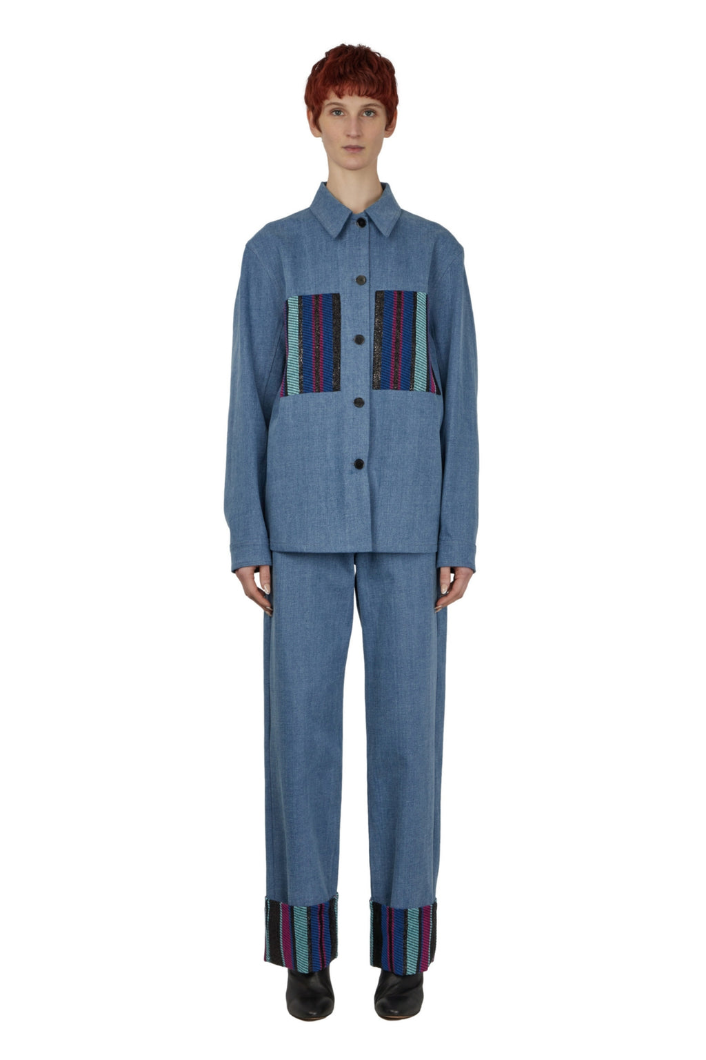 SURCHEMISE EN DENIM À EMPIÈCEMENTS