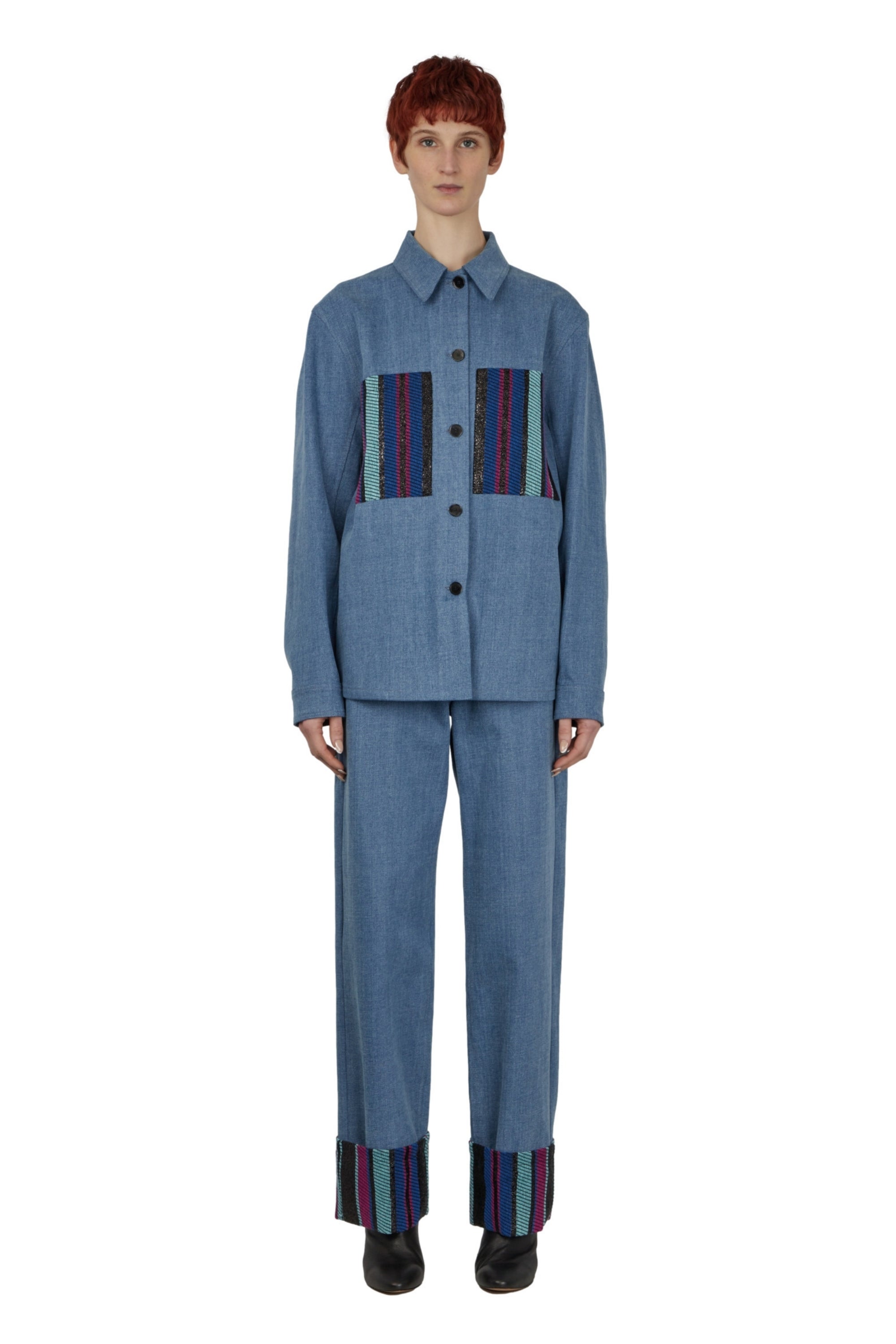SURCHEMISE EN DENIM À EMPIÈCEMENTS