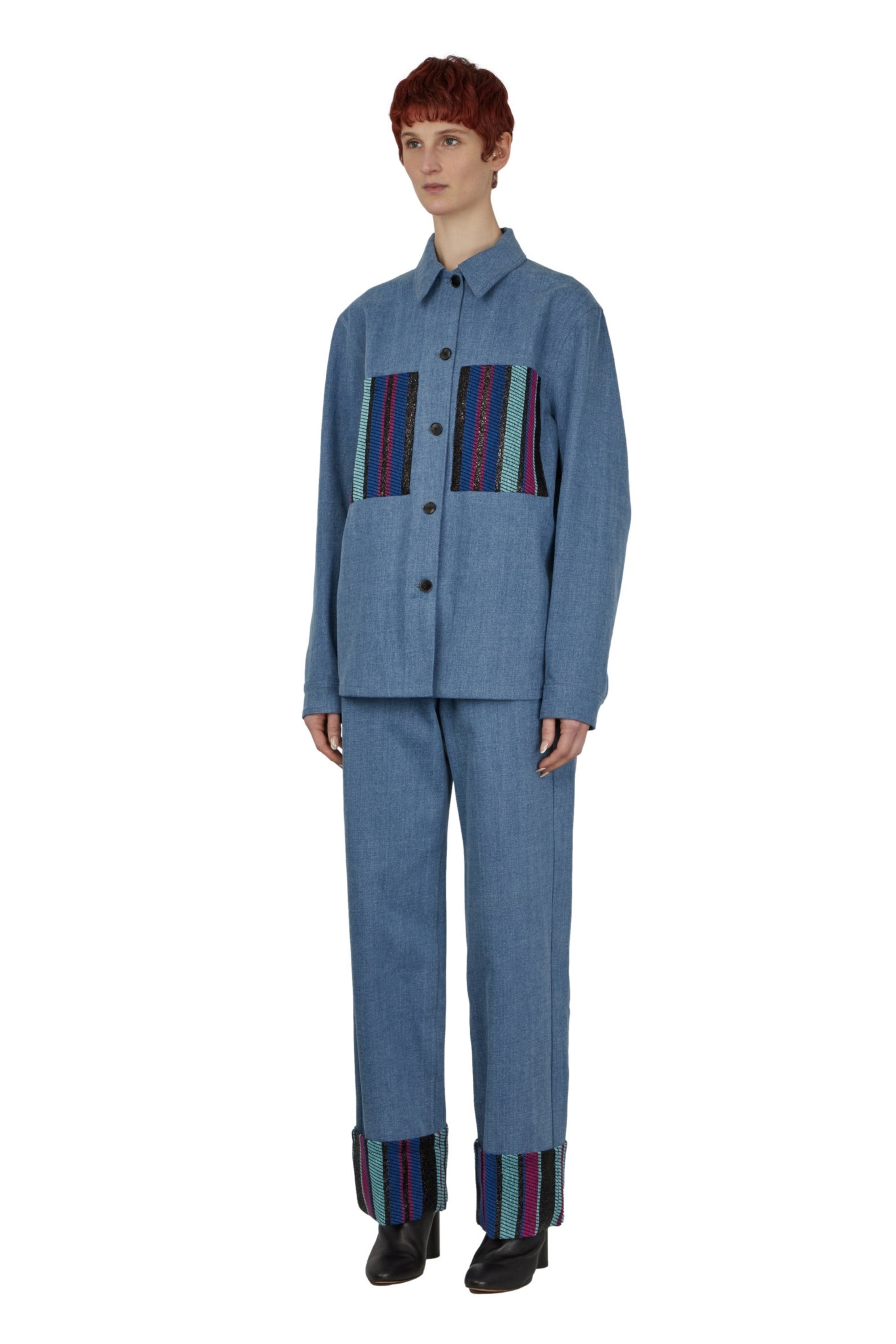 SURCHEMISE EN DENIM À EMPIÈCEMENTS