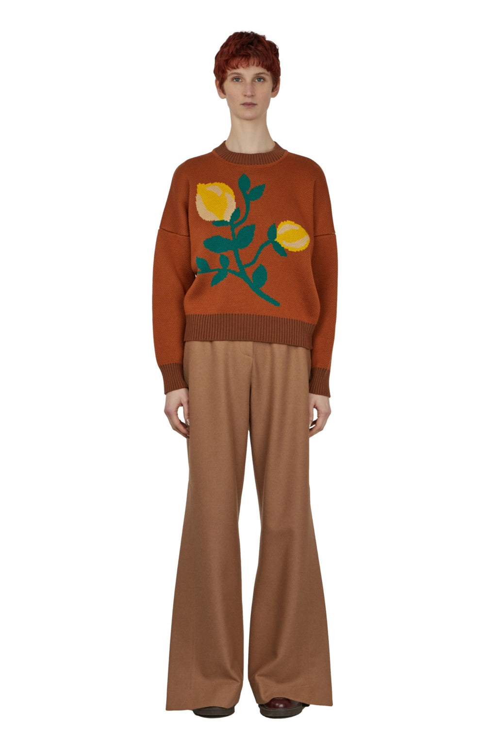 SWEATER JACQUARD MARRON