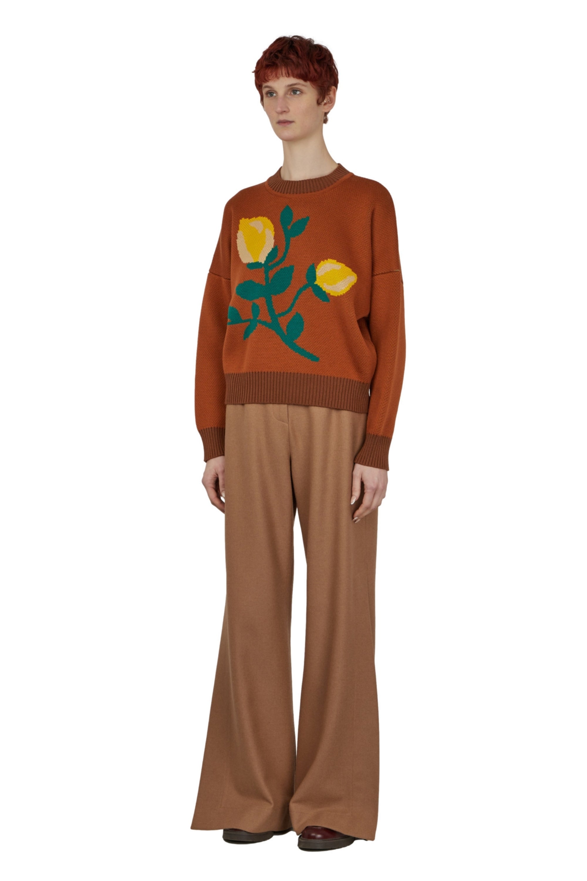 SWEATER JACQUARD MARRON