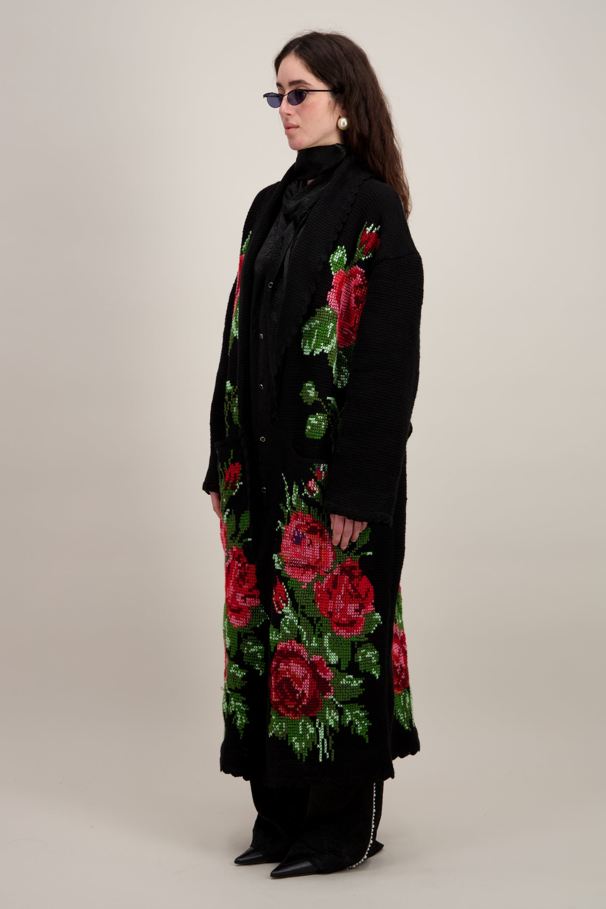 MANTEAU LONG EN CROCHET