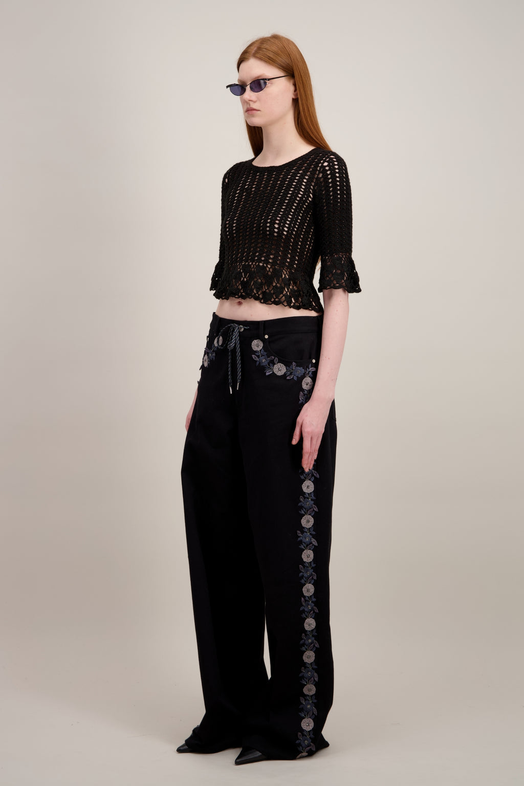 PANTALON LARGE BRODÉ