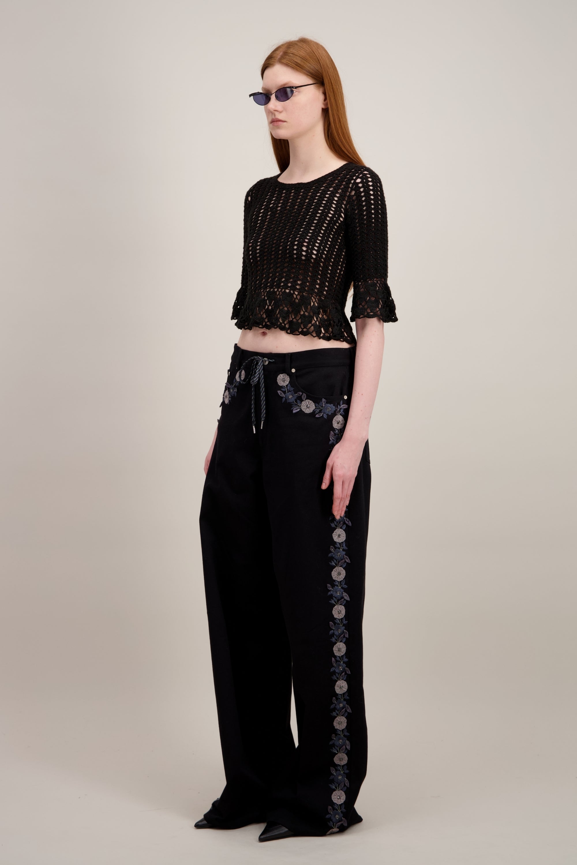 PANTALON LARGE BRODÉ