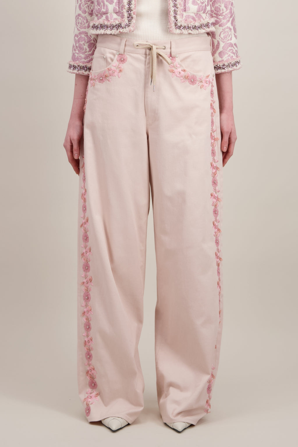 PANTALON LARGE BRODÉ