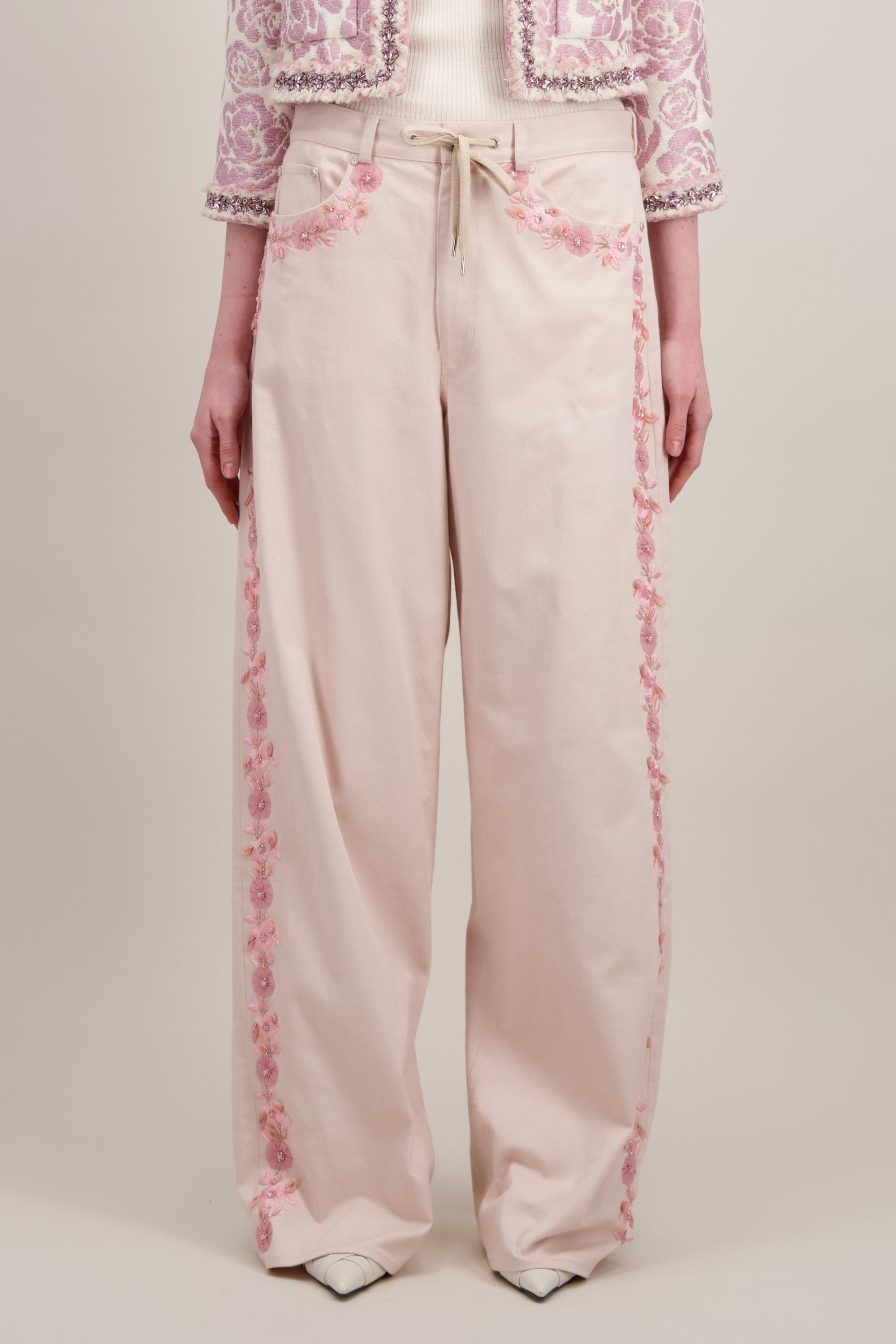 PANTALON LARGE BRODÉ