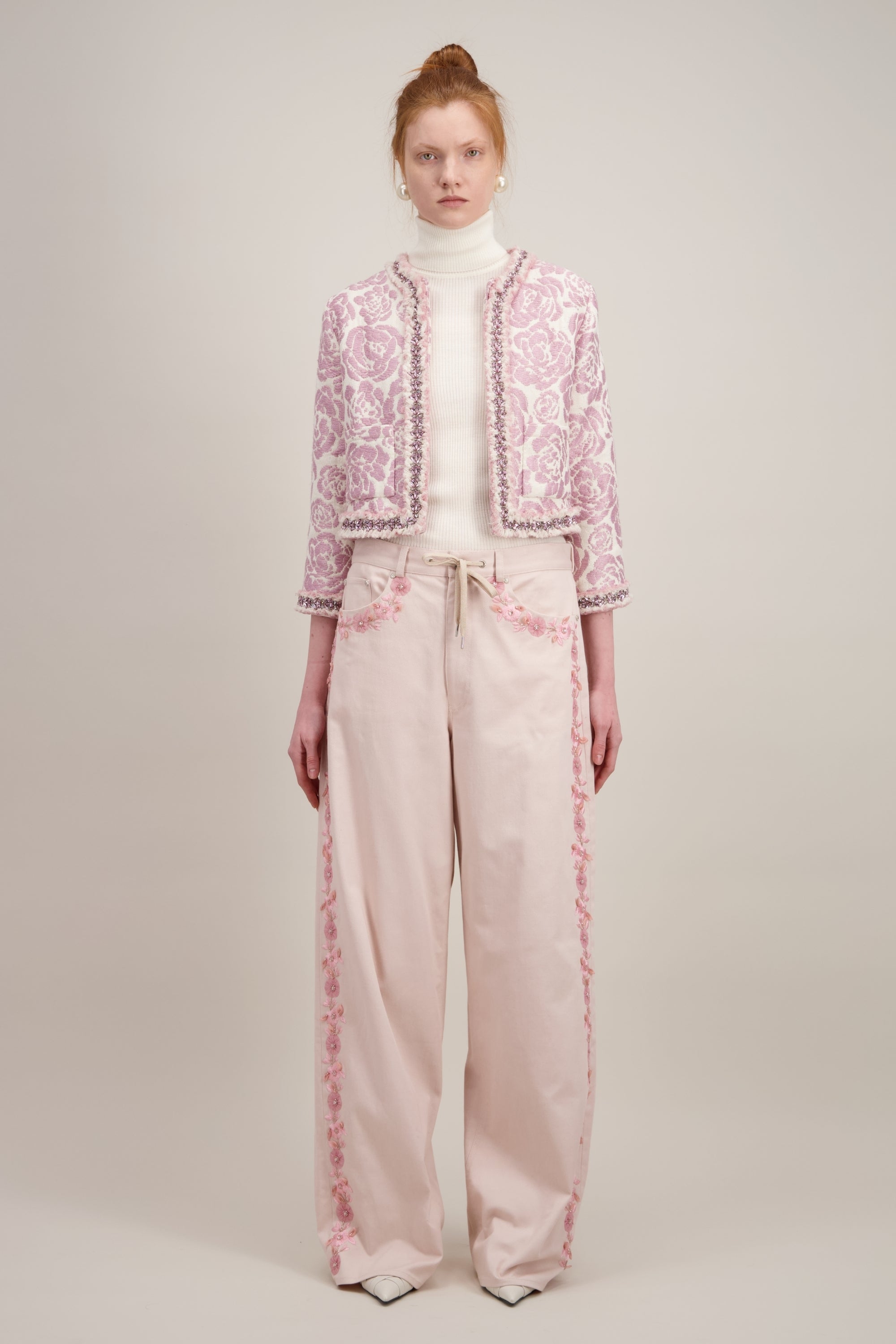 PANTALON LARGE BRODÉ