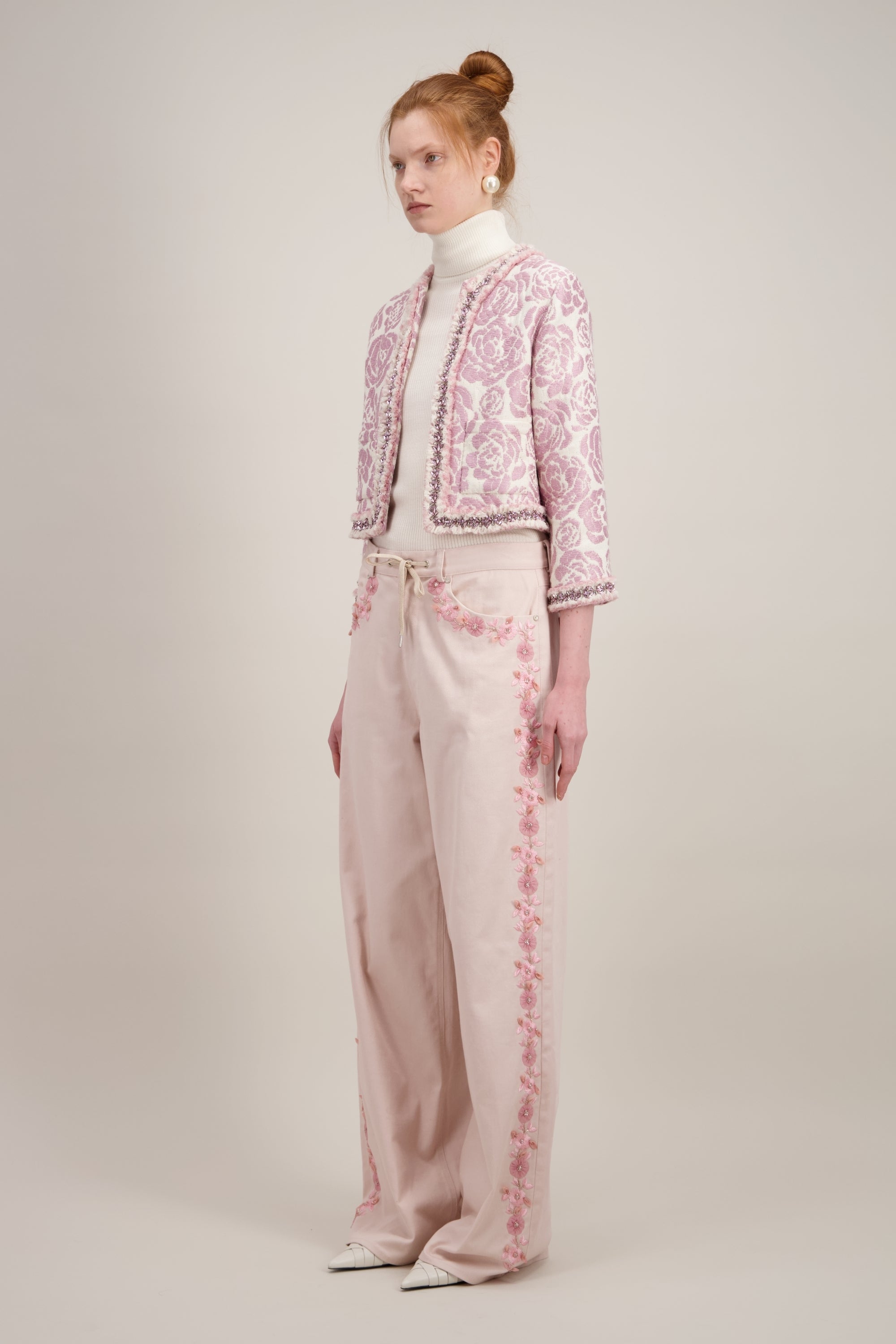PANTALON LARGE BRODÉ