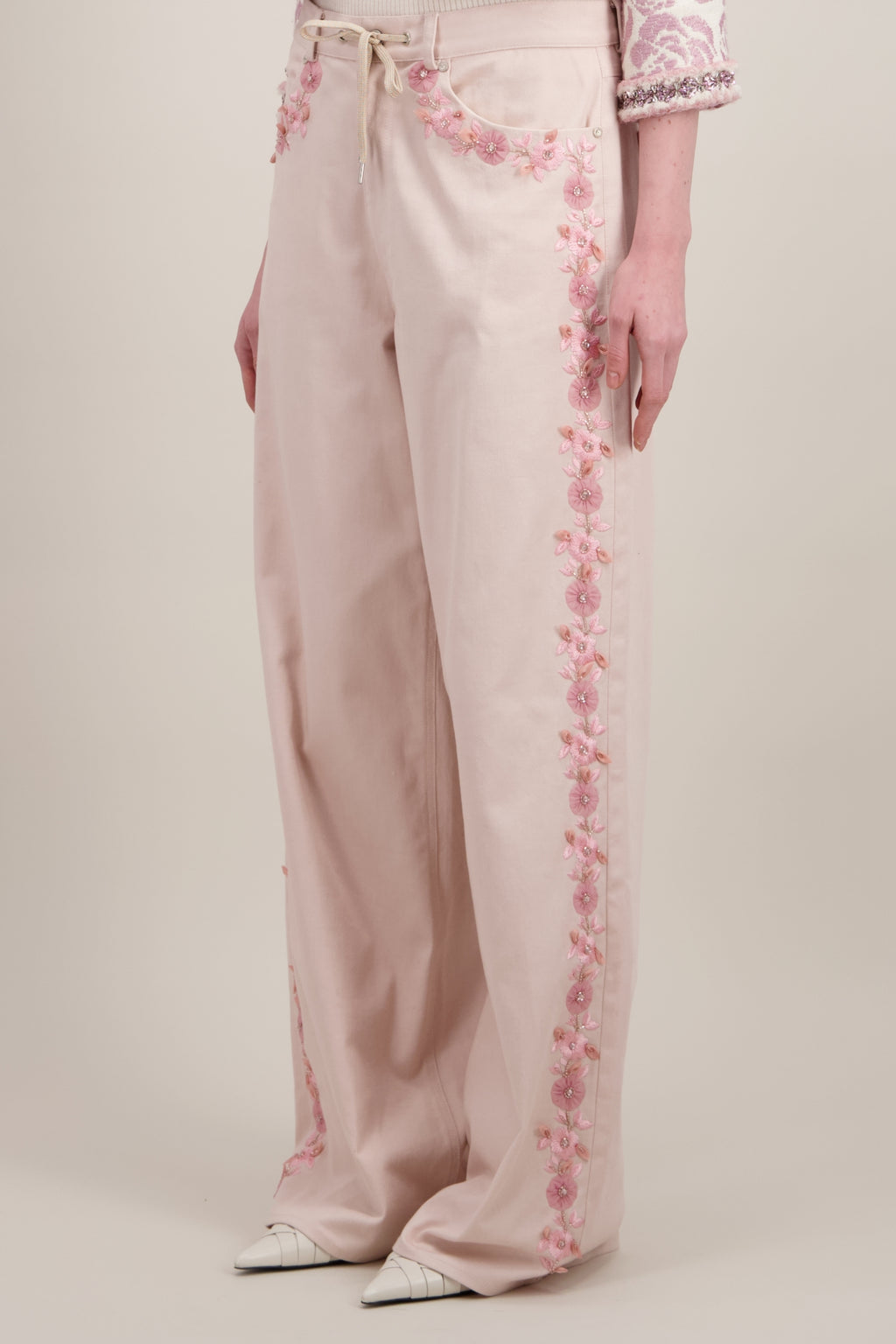 PANTALON LARGE BRODÉ