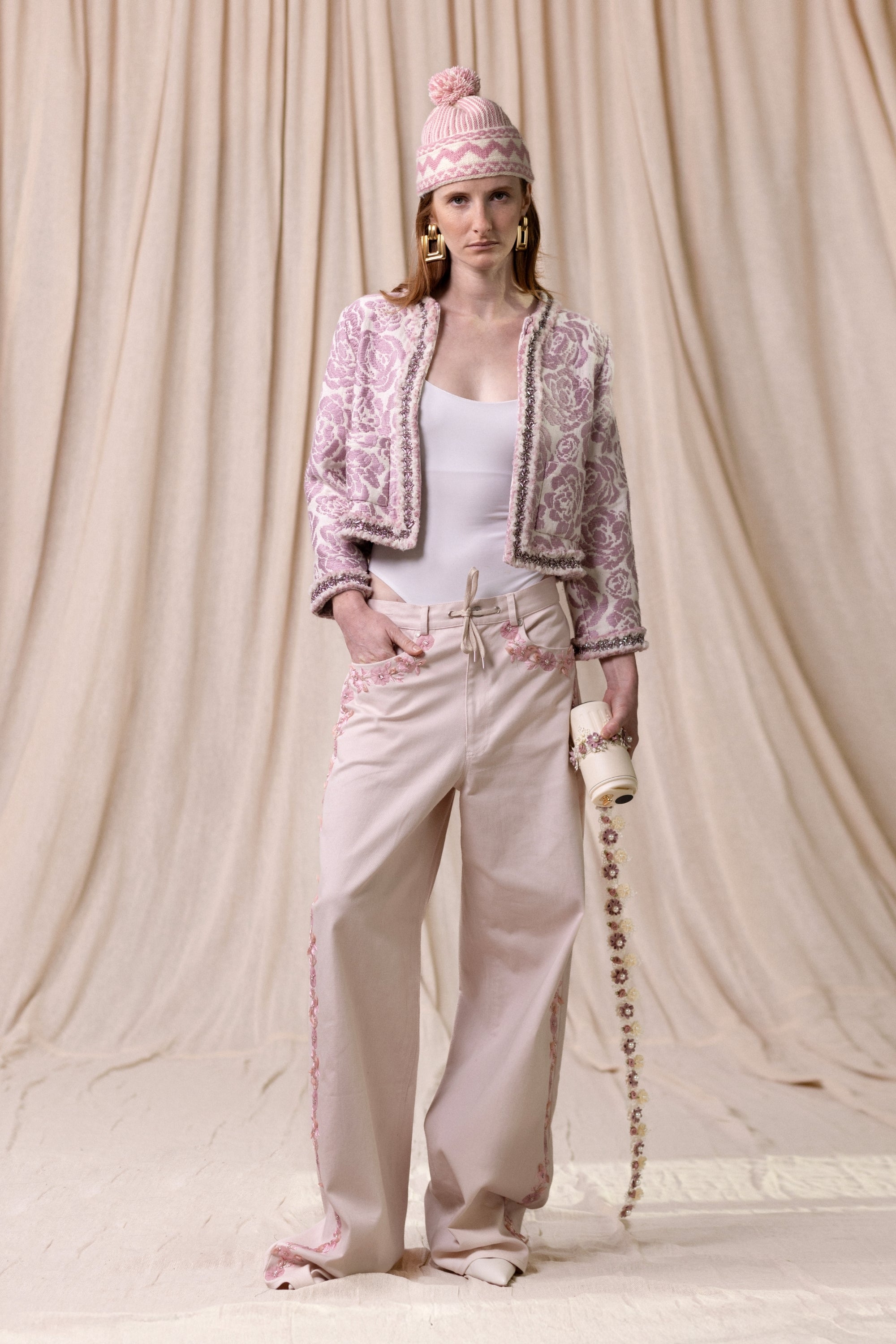 PANTALON LARGE BRODÉ