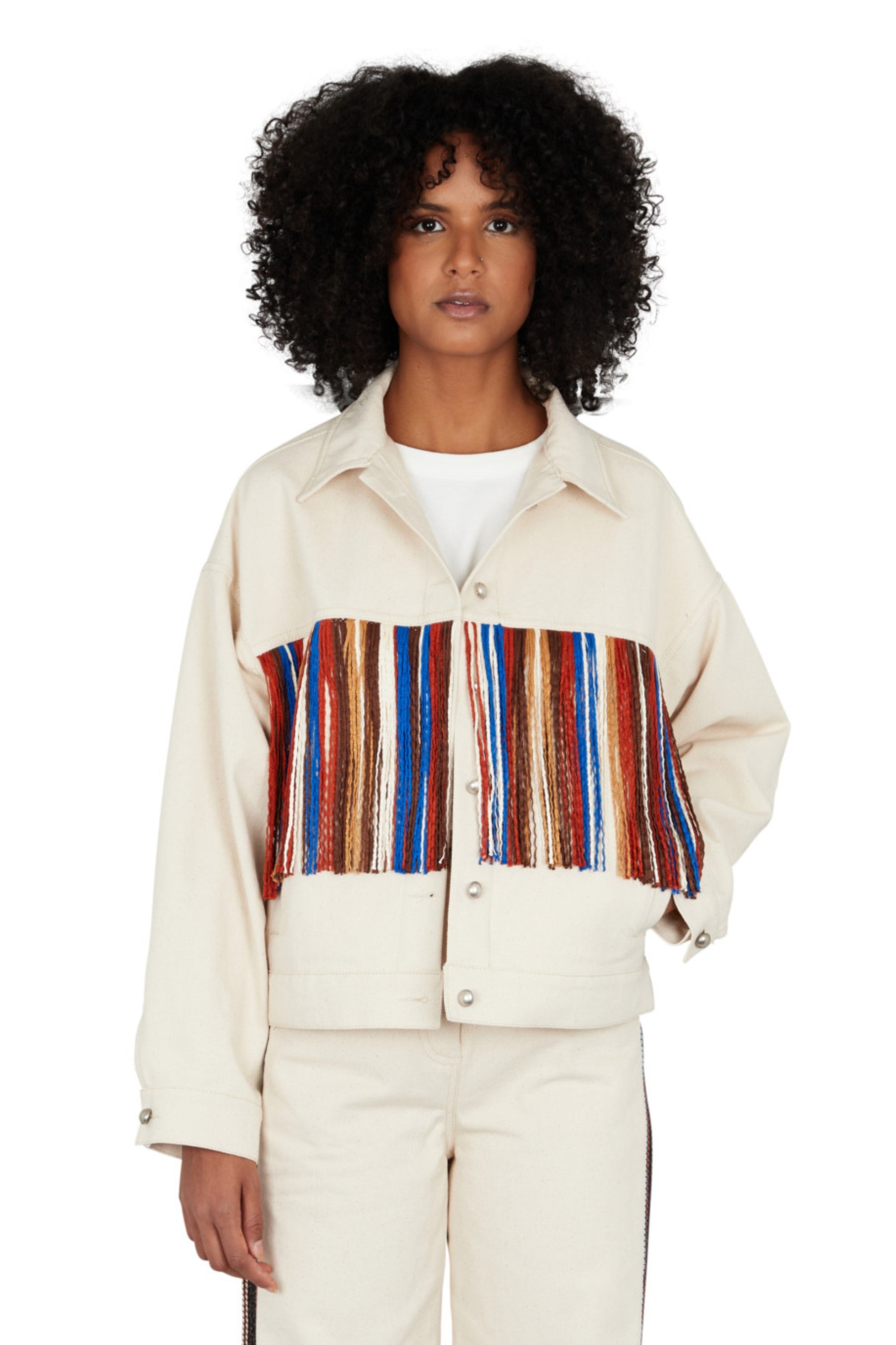 VESTE EN DENIM FRANGÉE