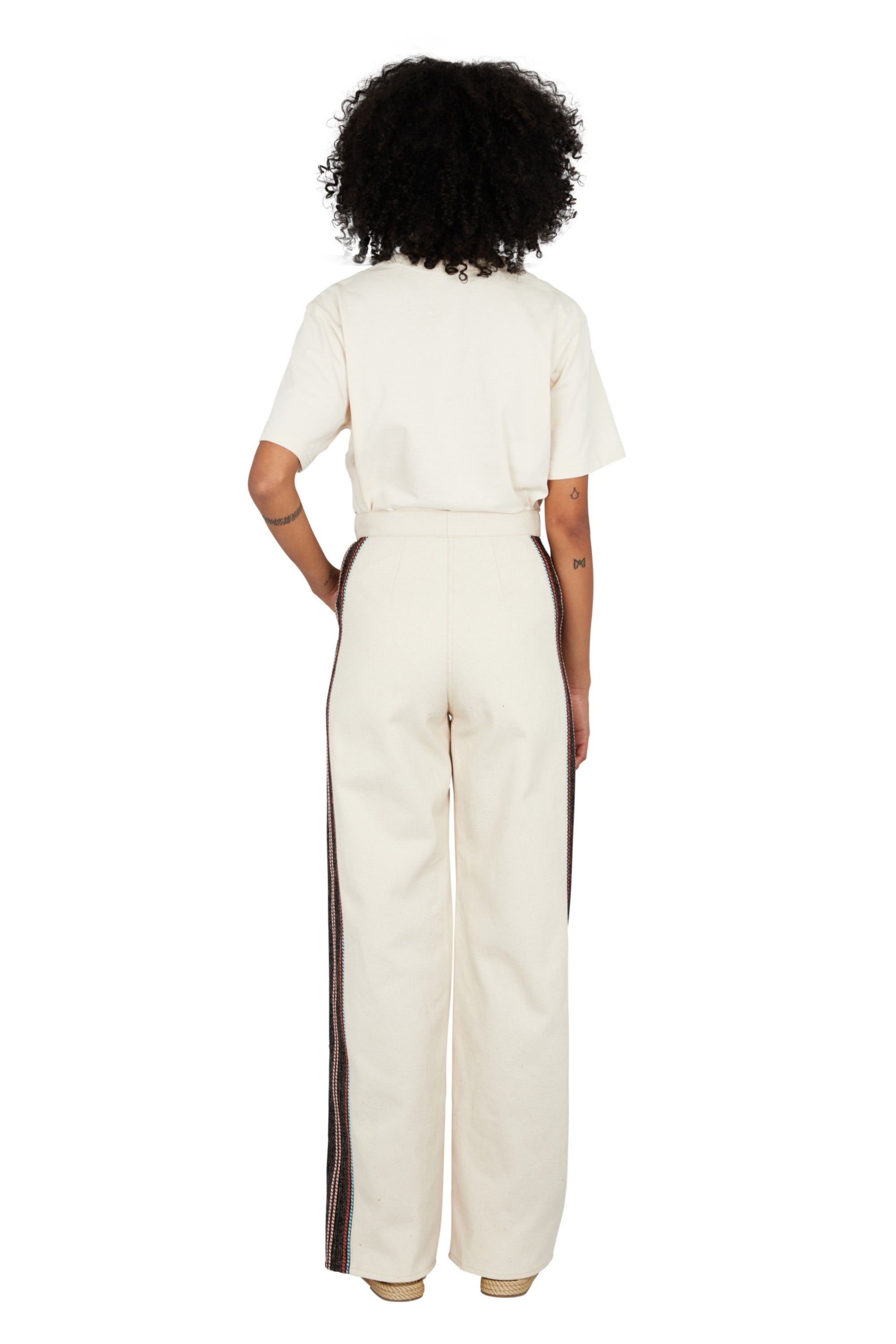 PANTALON DENIM À BANDE
