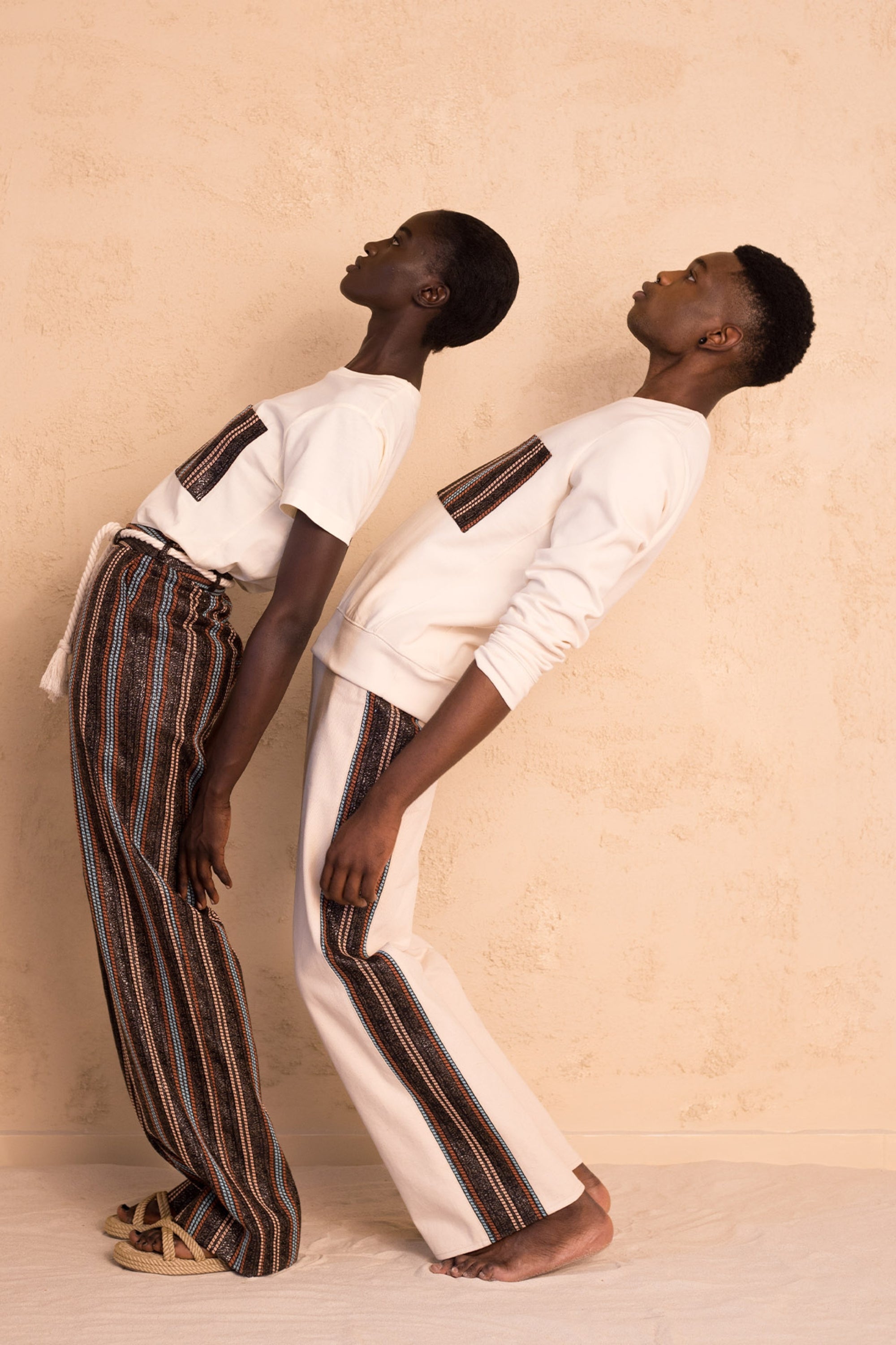 PANTALON DENIM À BANDE