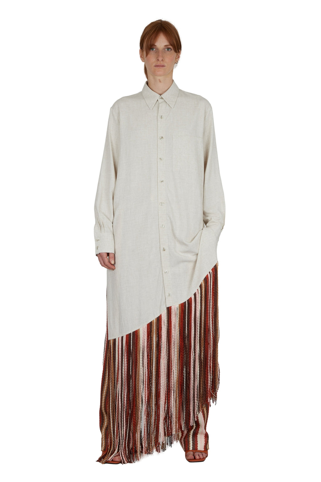 ROBE CHEMISE FRANGÉE