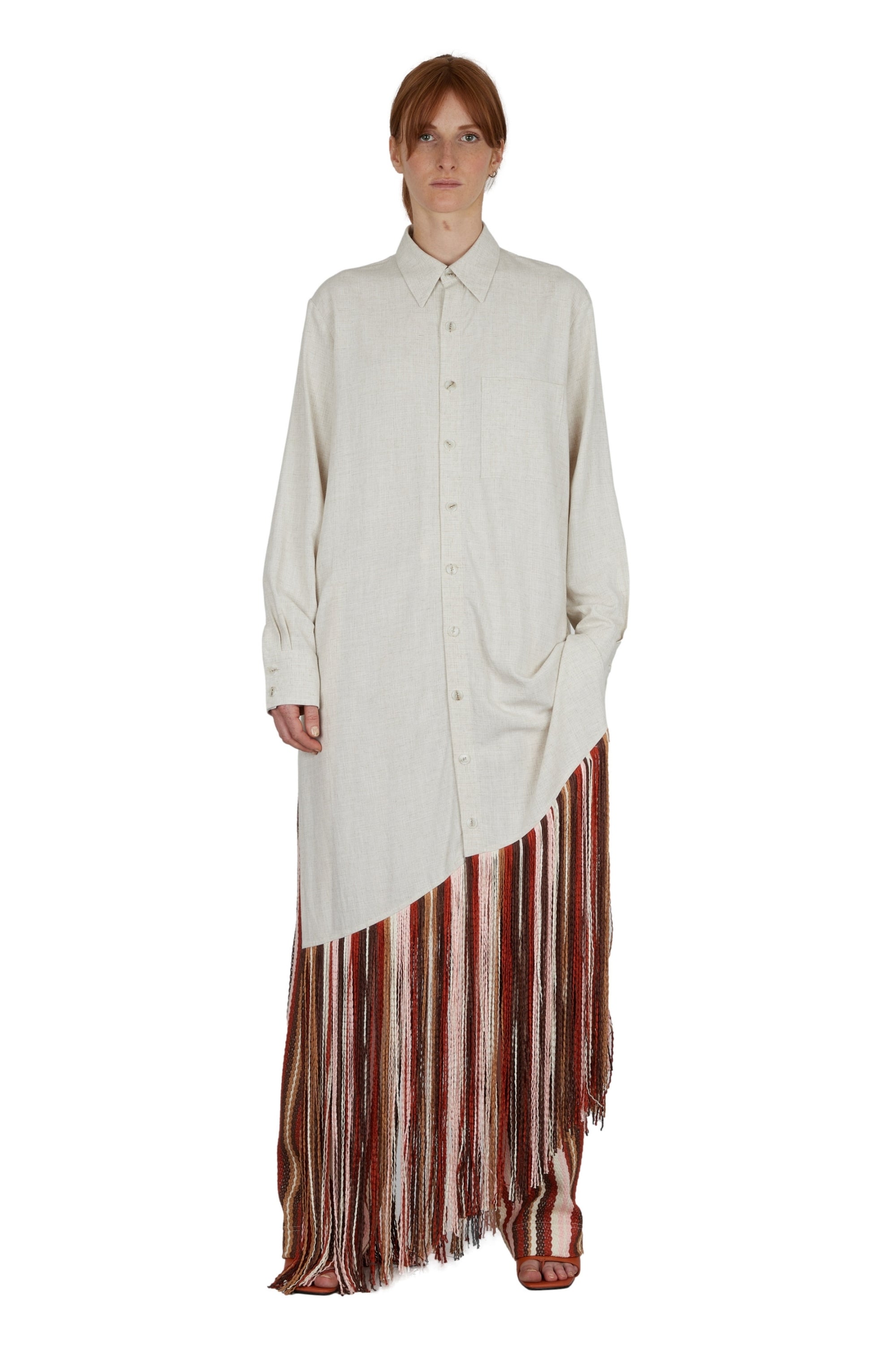 ROBE CHEMISE FRANGÉE