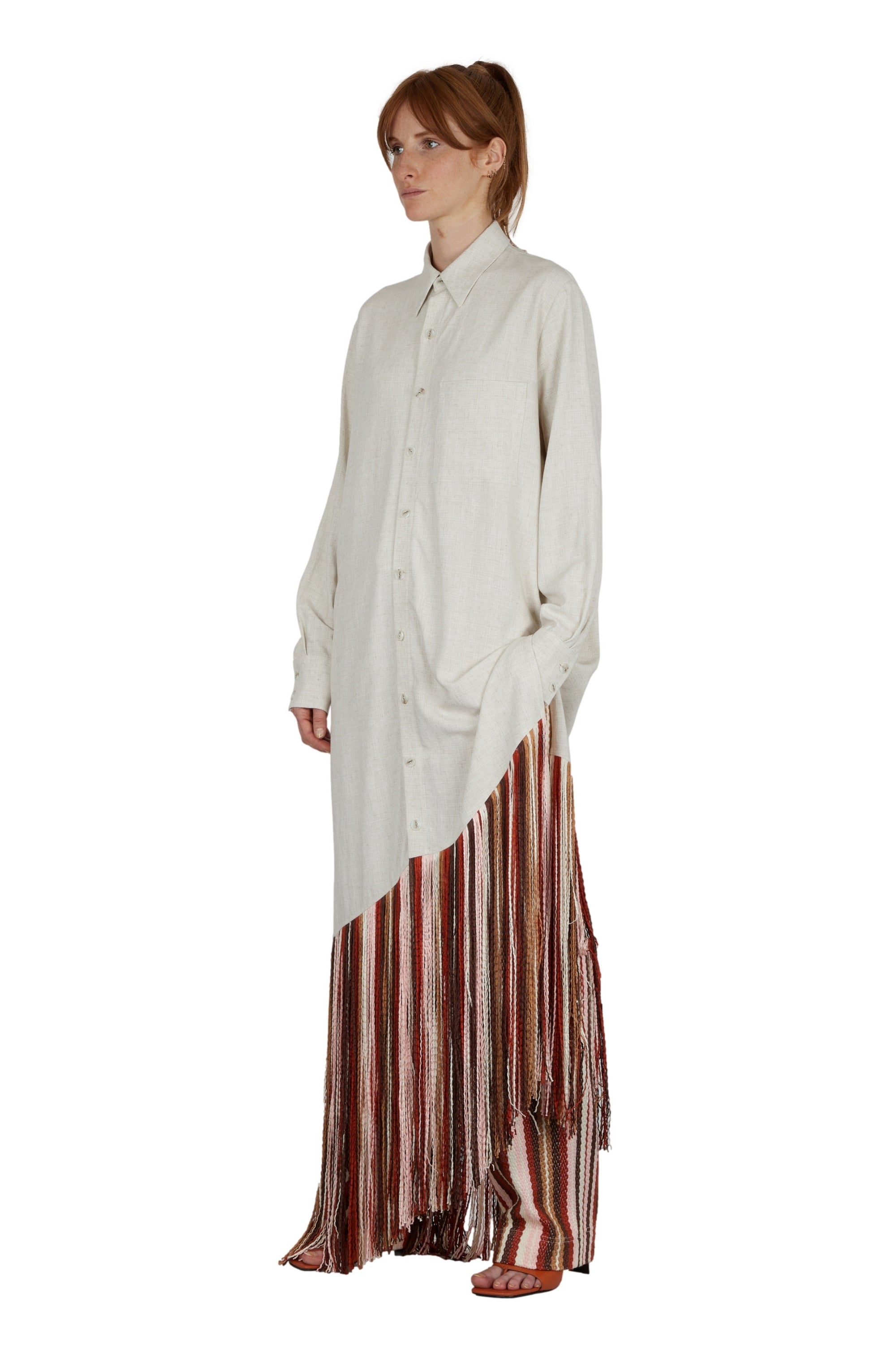 ROBE CHEMISE FRANGÉE