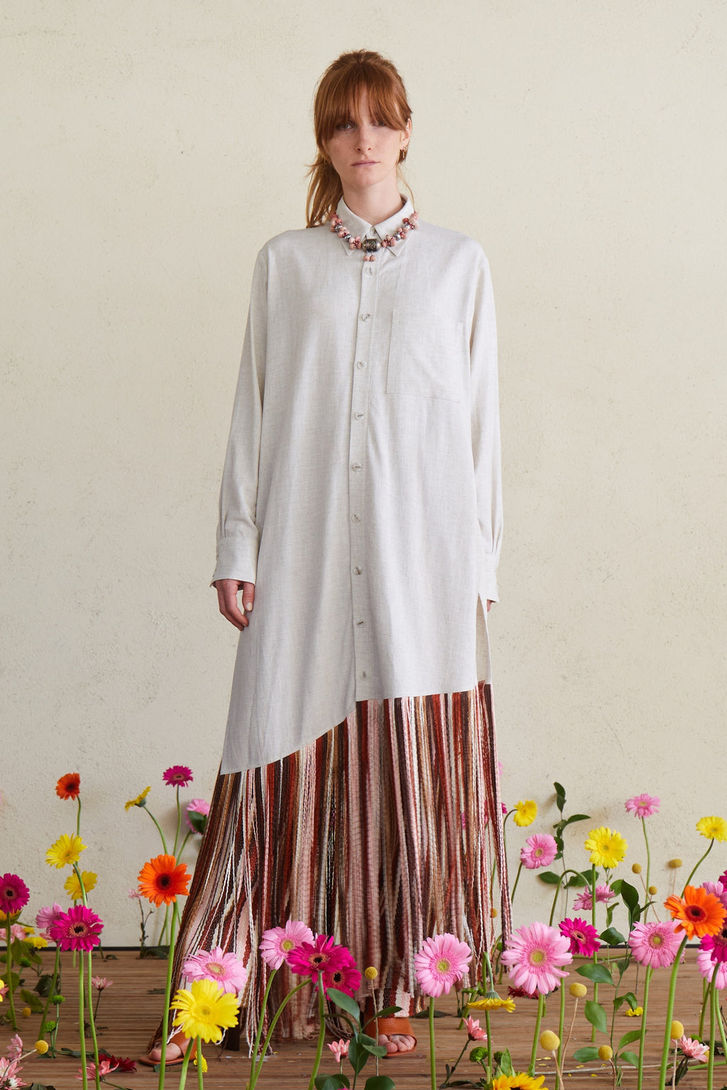 ROBE CHEMISE FRANGÉE