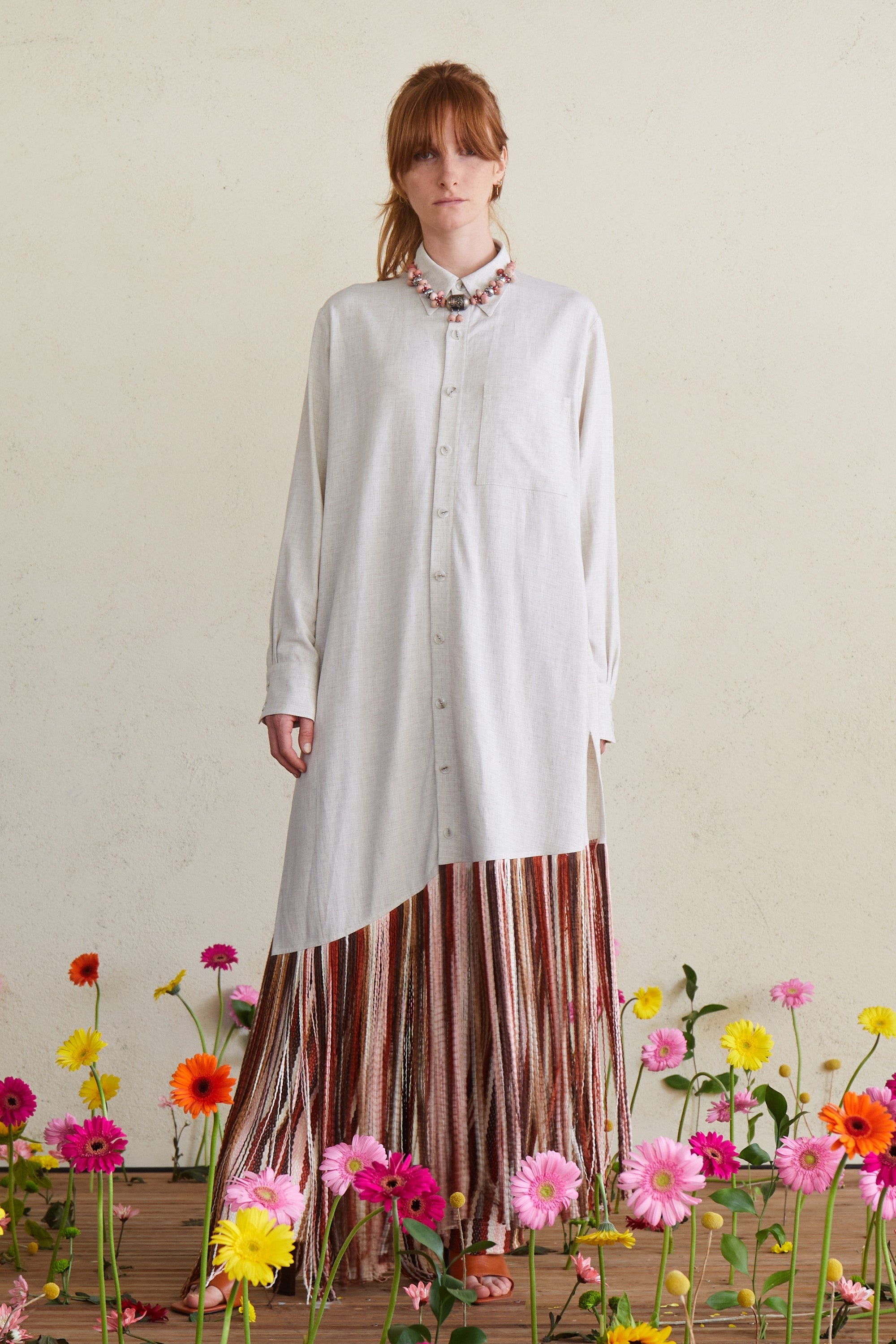 ROBE CHEMISE FRANGÉE